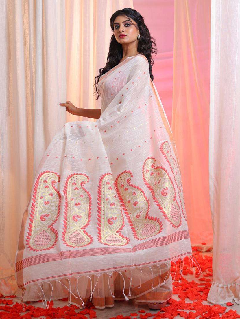 women self design tant saree with blouse - 22043391 -  Standard Image - 1