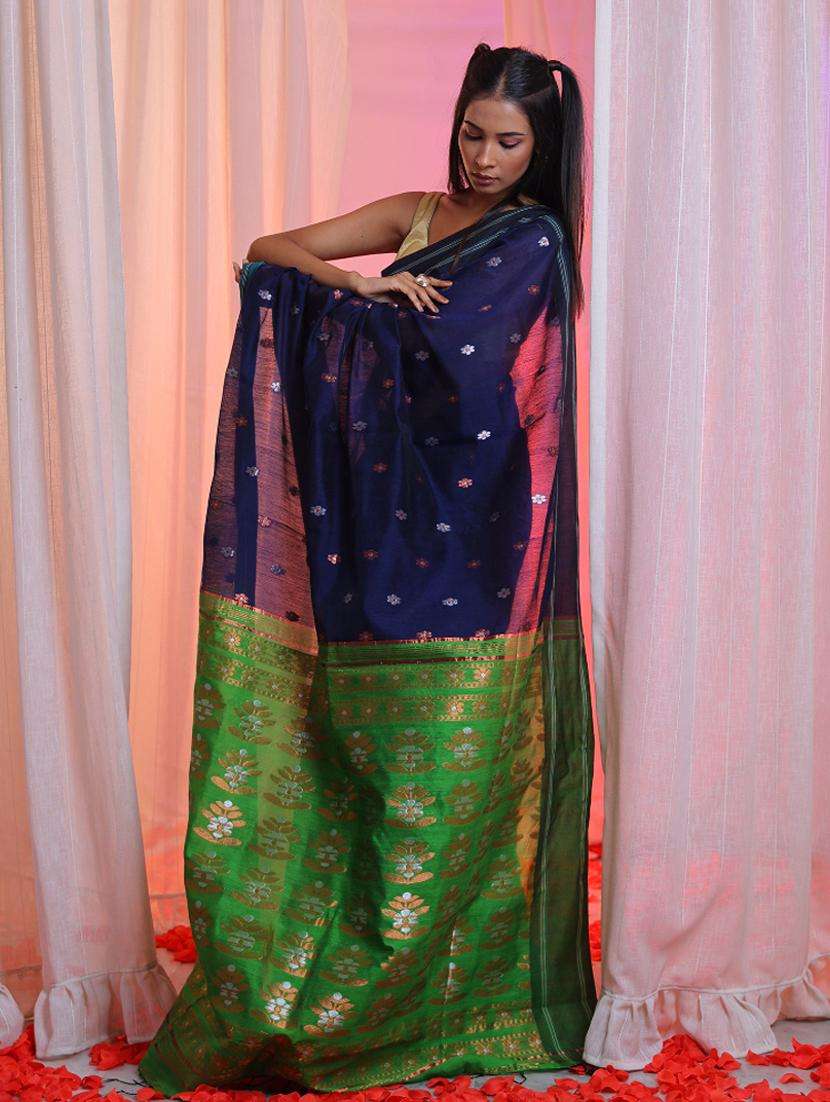 women self design handloom saree with blouse - 22043397 -  Standard Image - 1