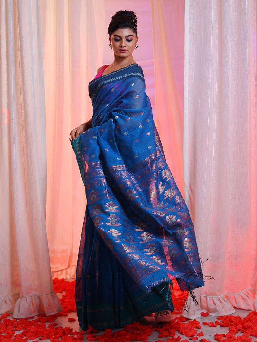 women self design handloom saree with blouse - 22043400 -  Standard Image - 1