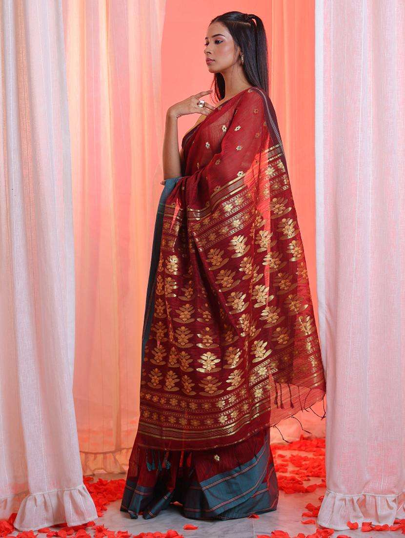 women self design handloom saree with blouse - 22043401 -  Standard Image - 1