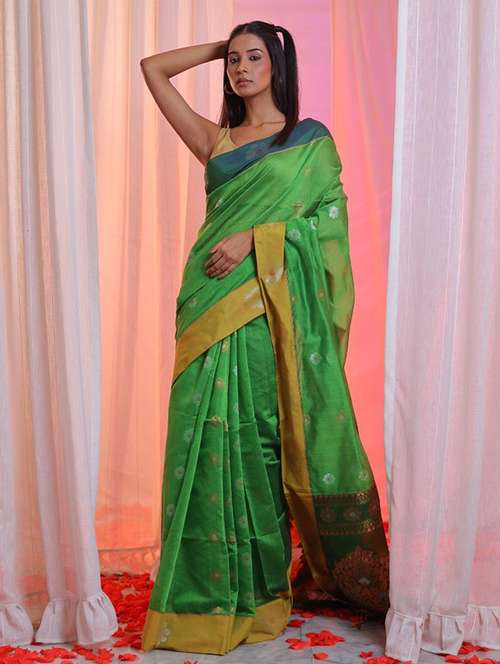 women self design handloom saree with blouse - 22043407 -  Standard Image - 0
