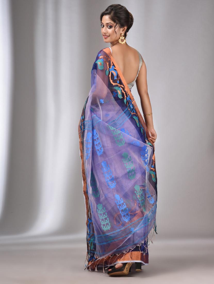 women self design handloom saree with blouse - 22043417 - Standard Image - 1