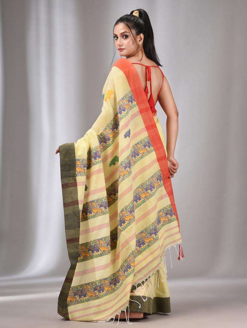 women self design handloom saree with blouse - 22043463 -  Standard Image - 1