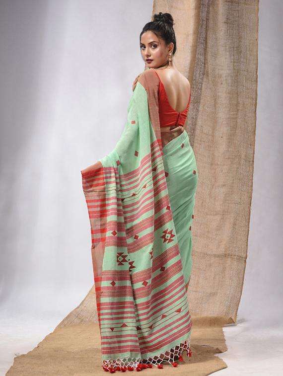women self design handloom saree with blouse - 22043501 -  Standard Image - 1