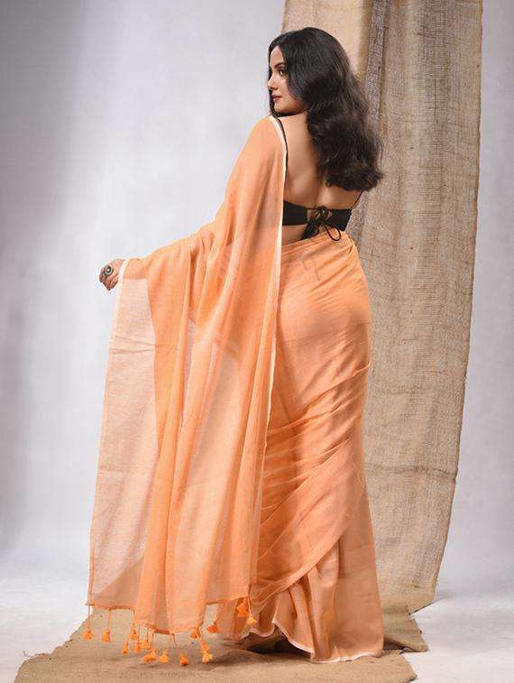 women solid handloom saree - 22043529 -  Standard Image - 1