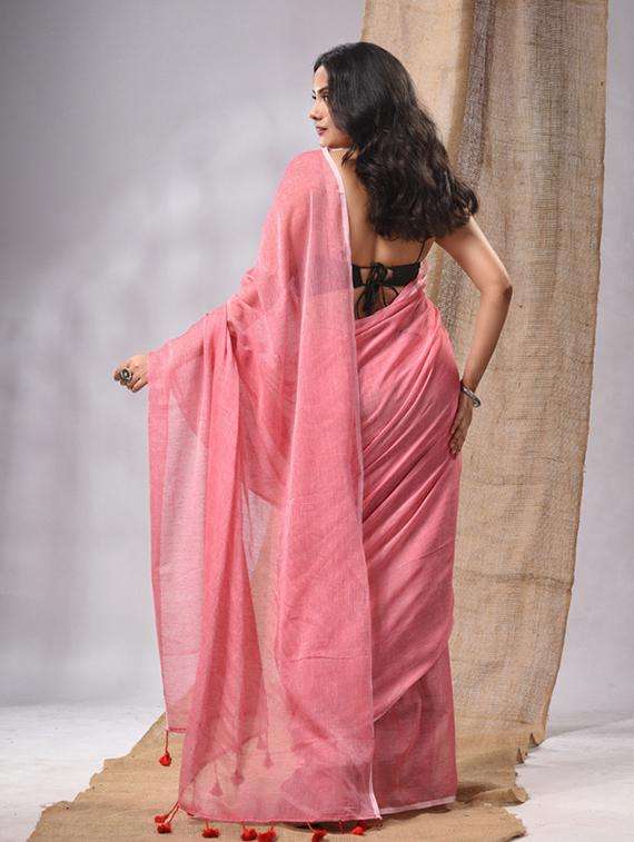 women solid handloom saree - 22043531 -  Standard Image - 1