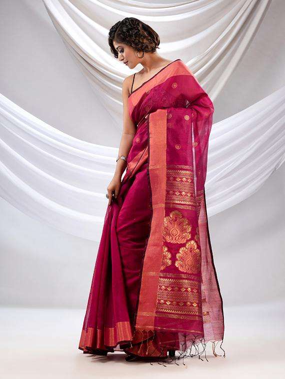 women self design handloom saree with blouse - 22043563 -  Standard Image - 1