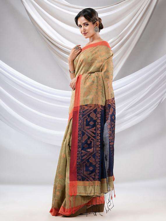 women self design handloom saree with blouse - 22043580 -  Standard Image - 1