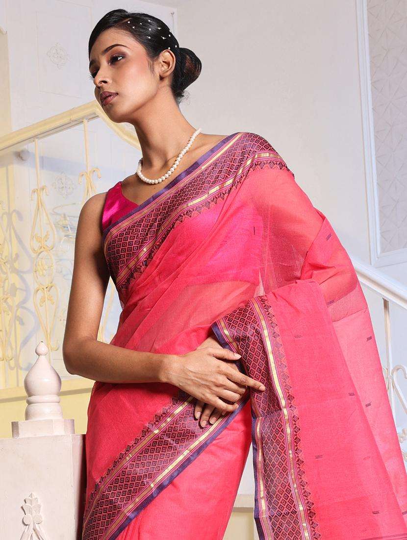 women self design tant saree - 22043598 -  Standard Image - 1