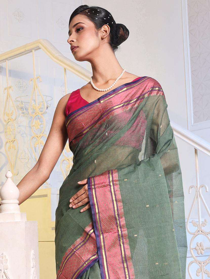 women self design tant saree - 22043599 -  Standard Image - 1