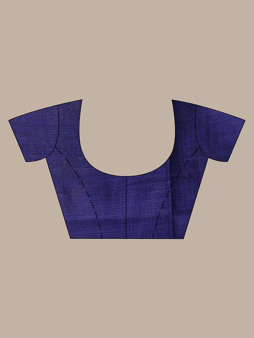 women solid handloom saree with blouse - 22043605 -  Standard Image - 1