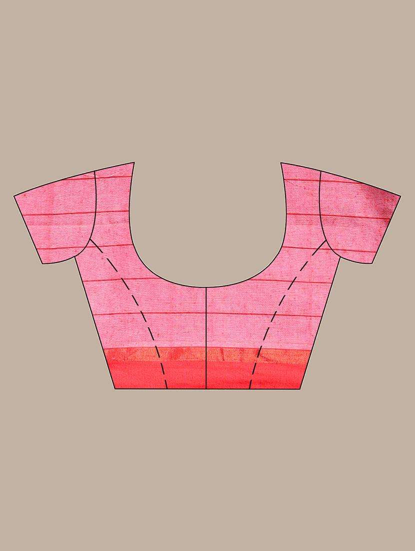 women checkered handloom saree with blouse - 22043662 -  Standard Image - 1