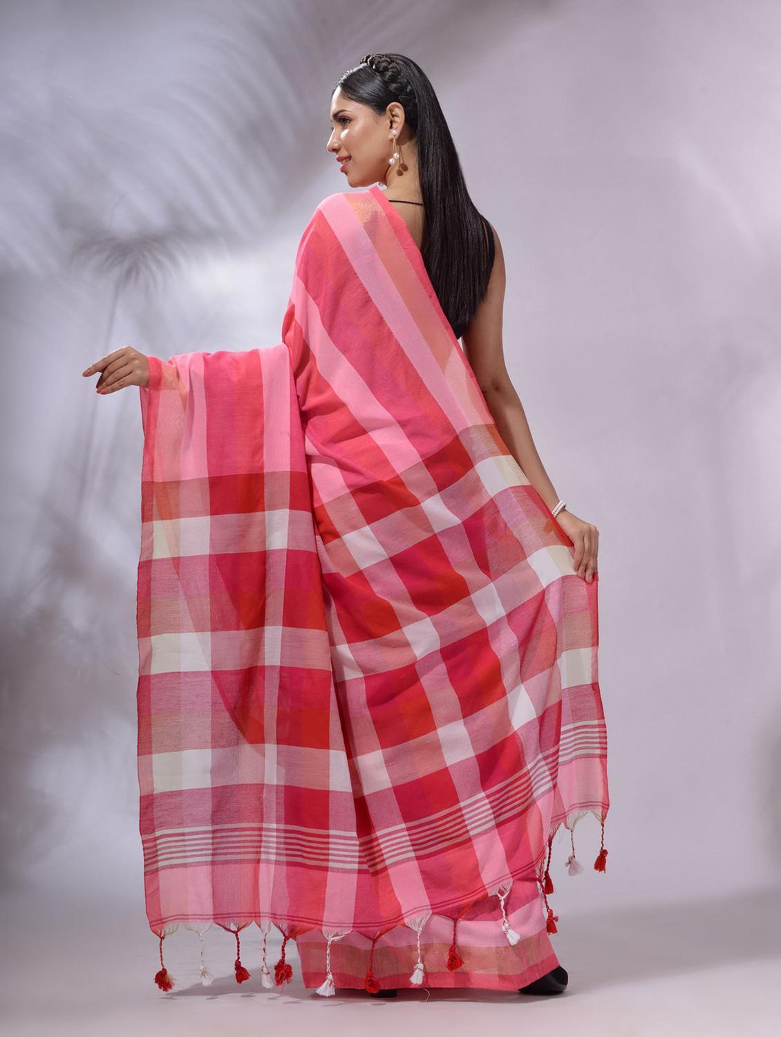 women striped handloom saree with blouse - 22043808 - Standard Image - 1