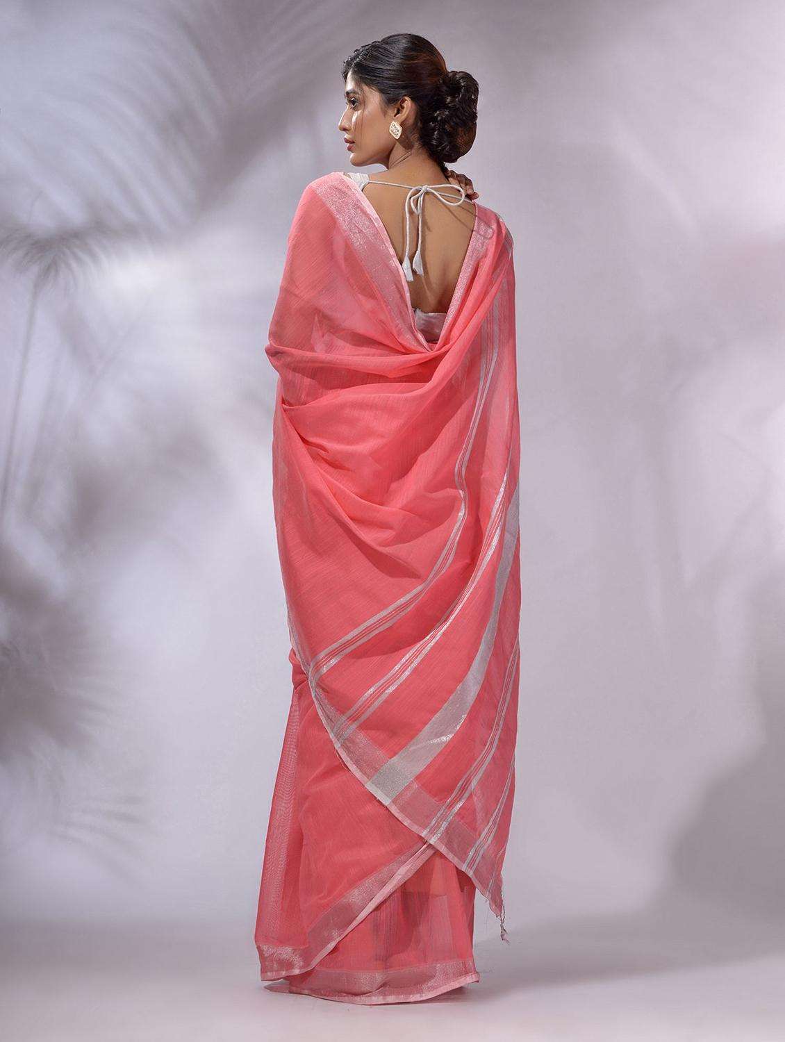 women solid handloom saree with blouse - 22043826 -  Standard Image - 1