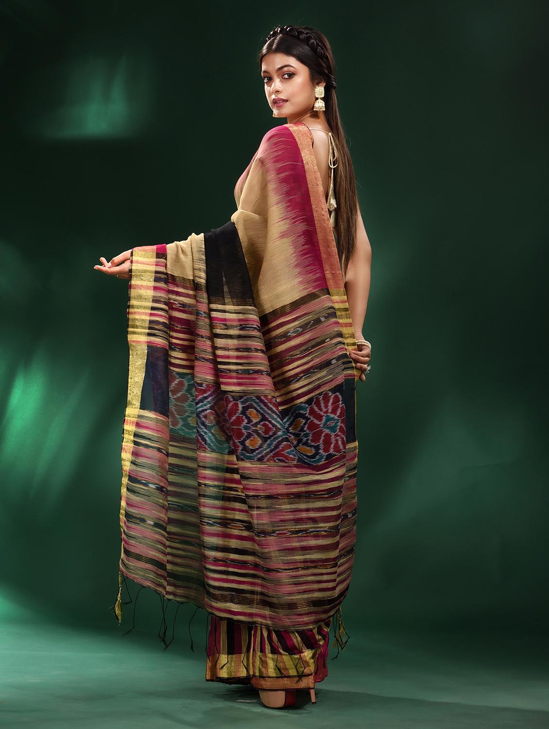 women self design handloom saree with blouse - 22043858 -  Standard Image - 1