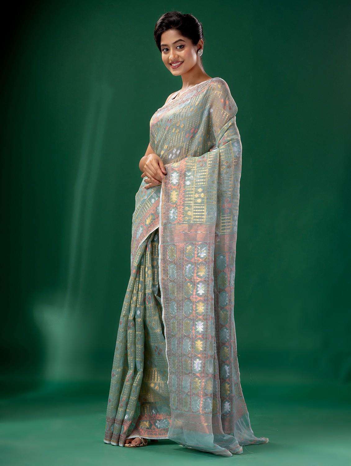 women self design handloom saree with blouse - 22043965 -  Standard Image - 1