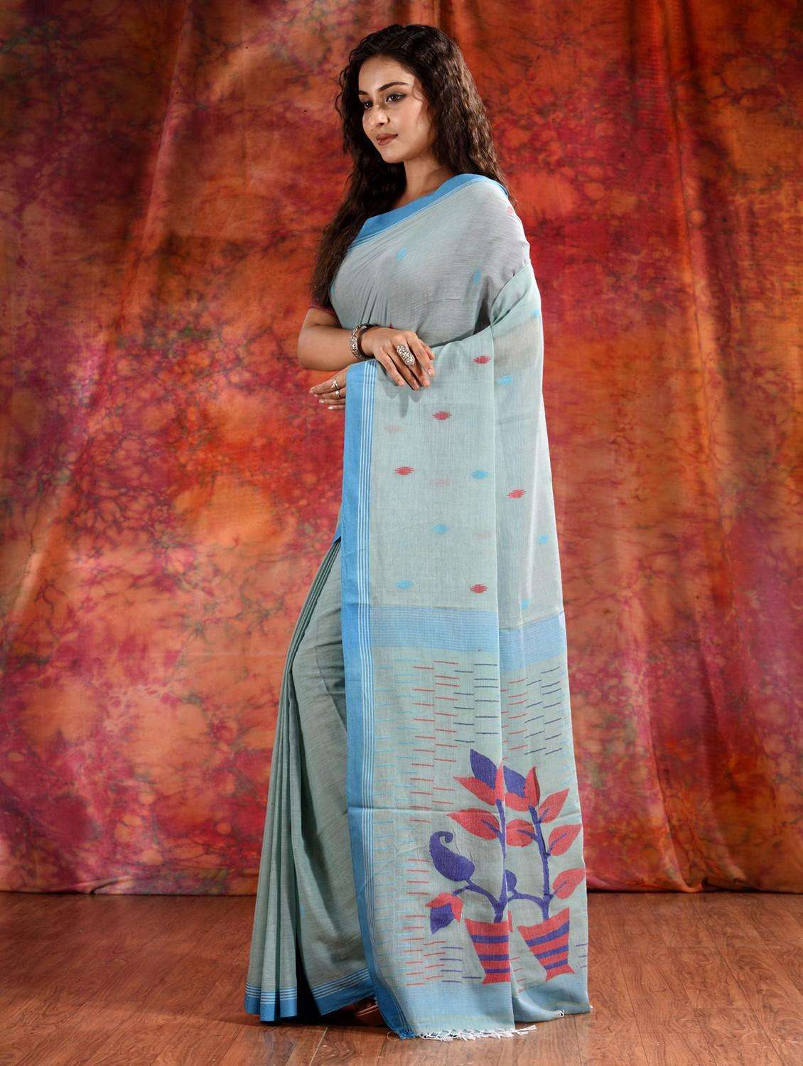 Women Self Design Handloom Saree With Blouse - 22043979 -  Standard Image - 1