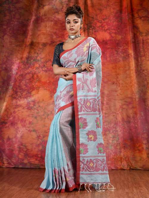 women self design handloom saree with blouse - 22044000 -  Standard Image - 0