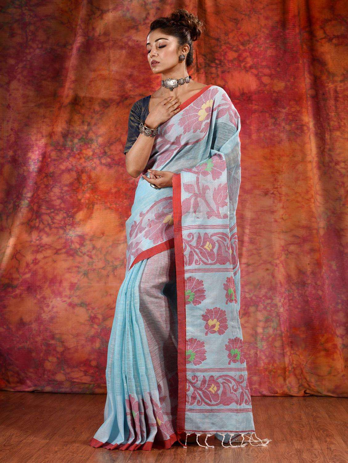 women self design handloom saree with blouse - 22044000 -  Standard Image - 1
