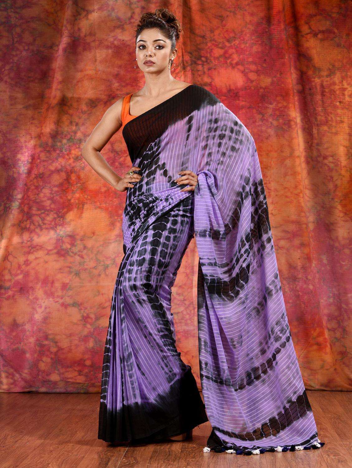 women shibori printed saree with blouse - 22044011 -  Standard Image - 1