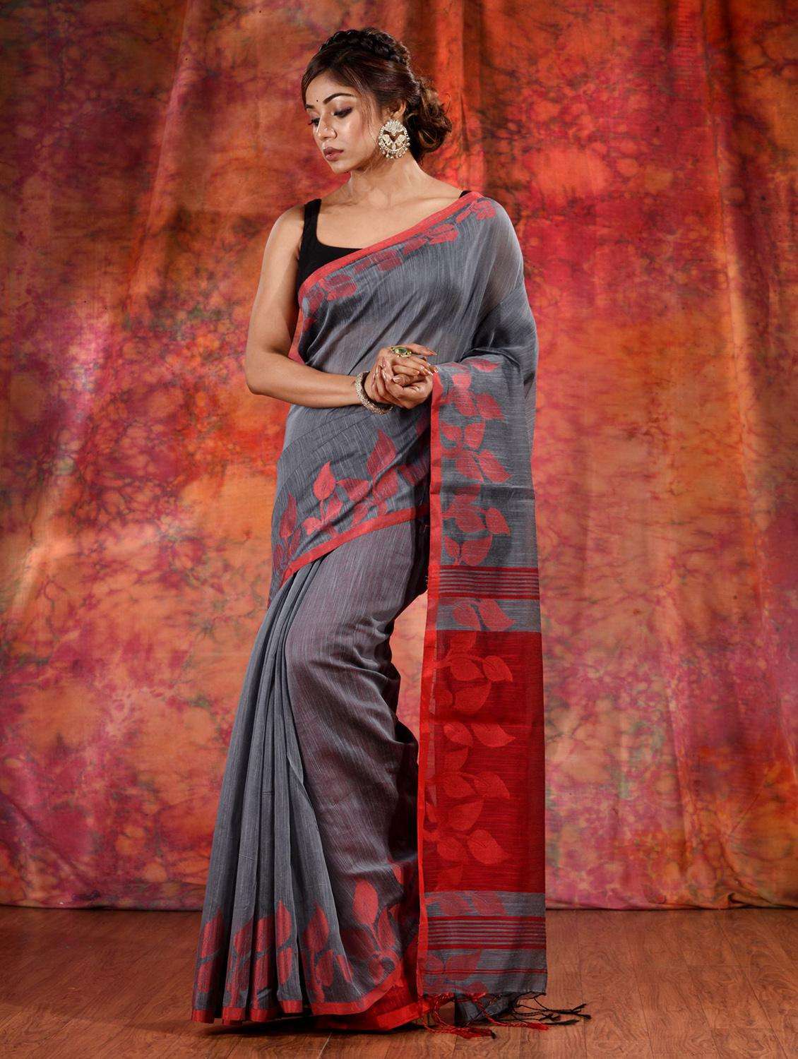 women self design handloom saree with blouse - 22044014 -  Standard Image - 1