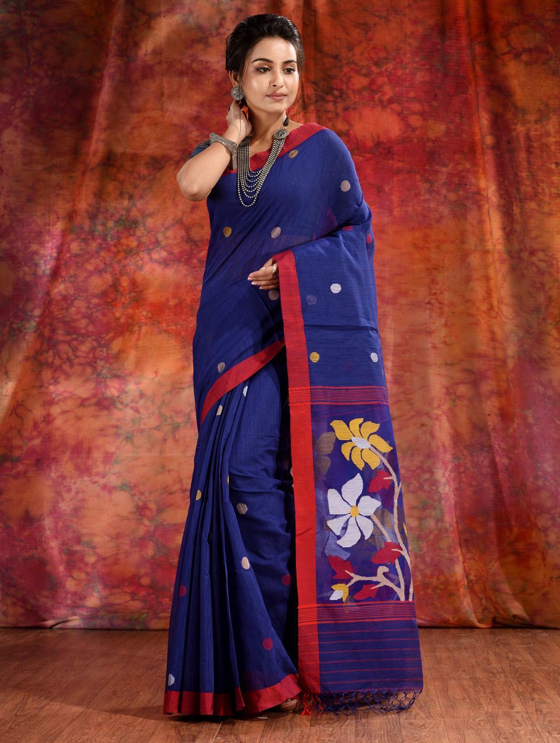 women self design handloom saree with blouse - 22044026 - Standard Image - 1