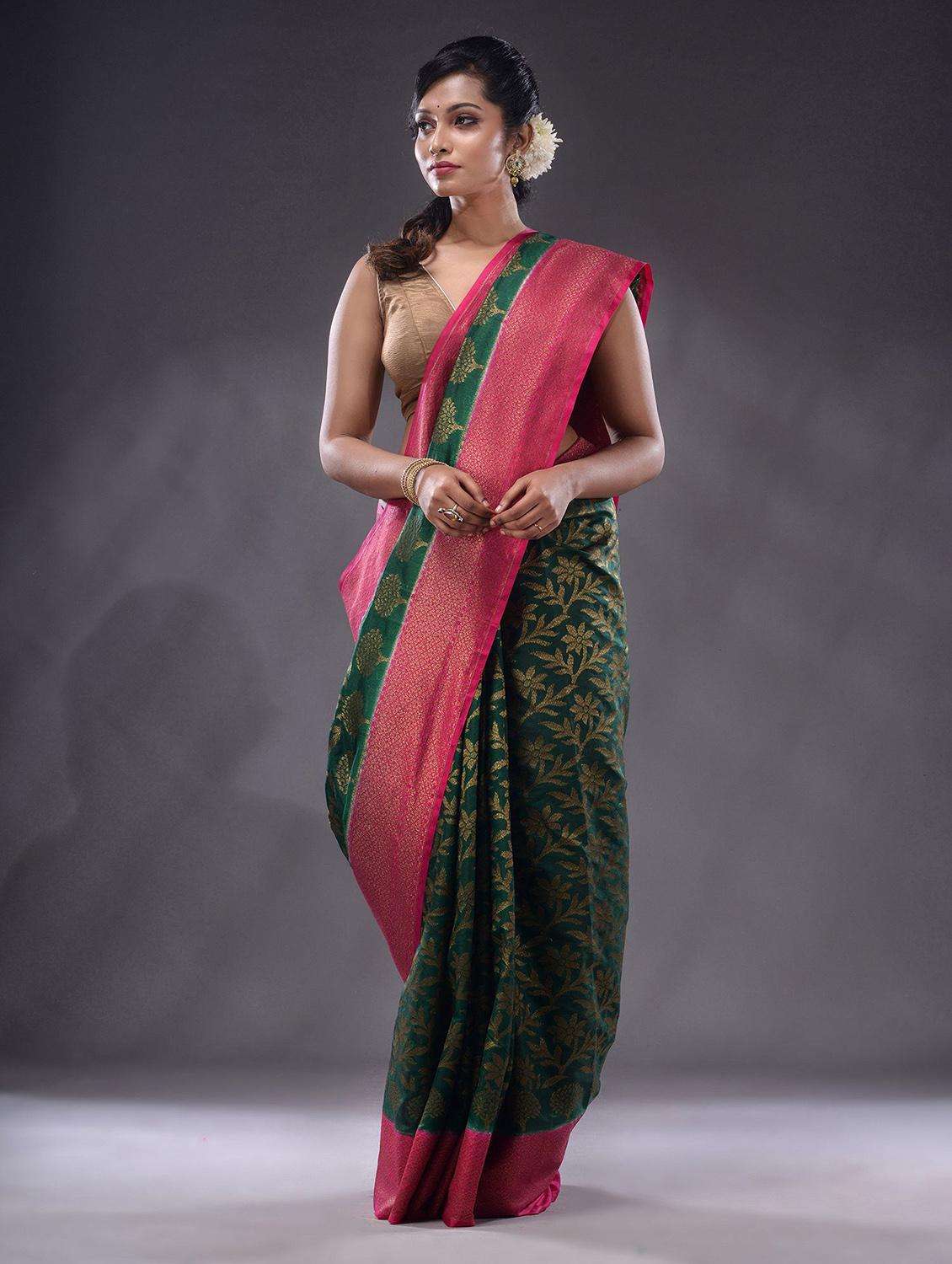 women self design bordered saree with blouse - 22044049 -  Standard Image - 1