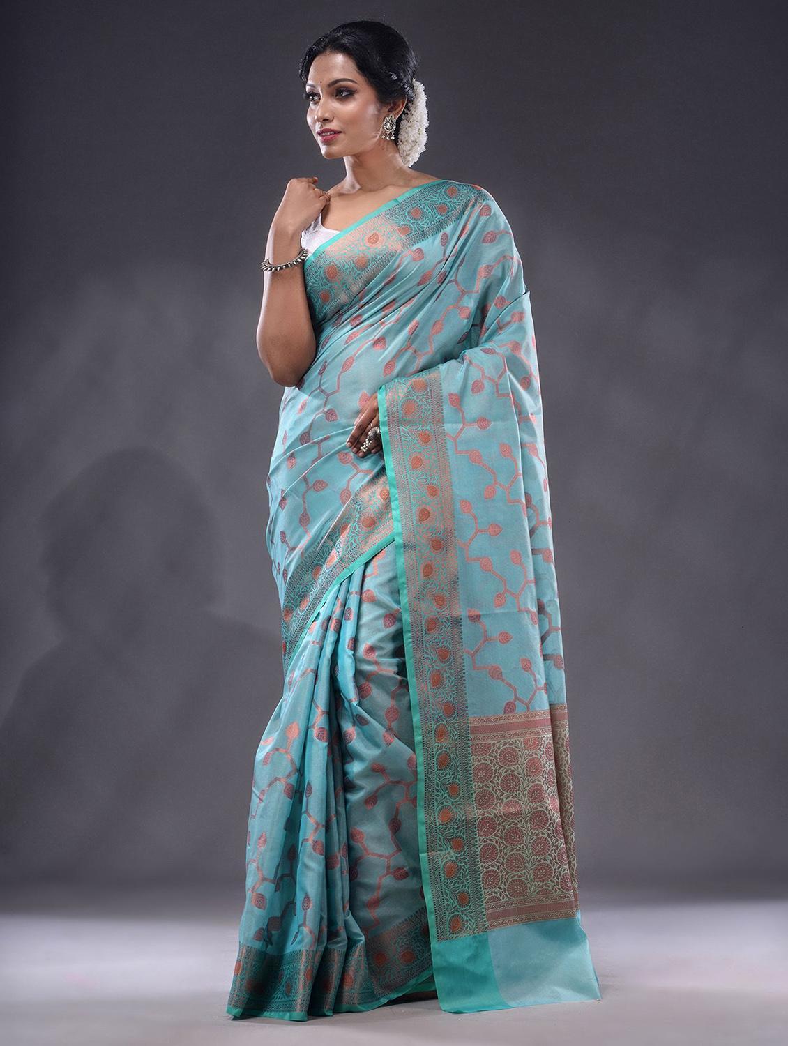 women self design bordered saree with blouse - 22044069 - Standard Image - 1