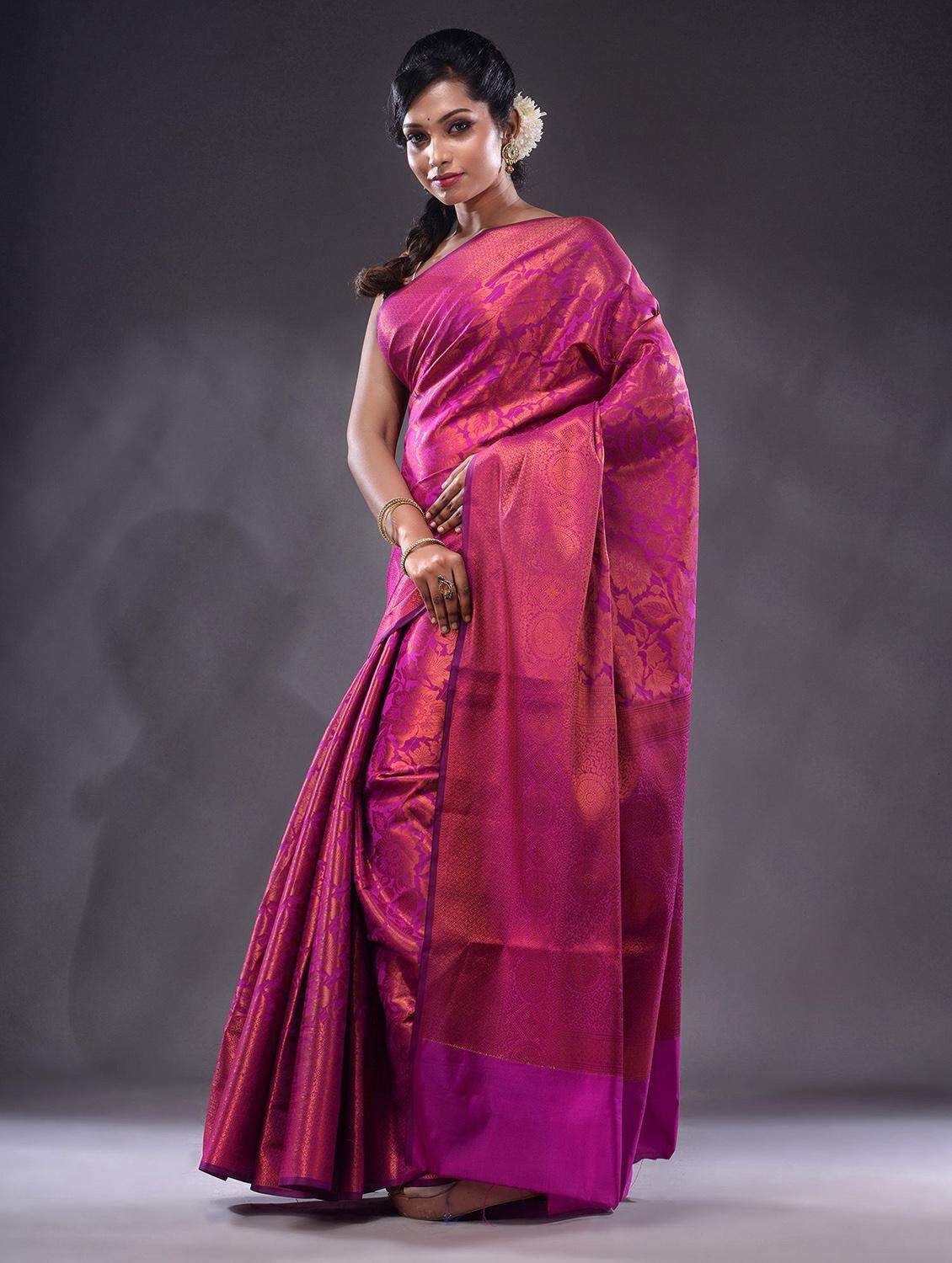 women self design kanjivaram saree with blouse - 22044077 -  Standard Image - 1