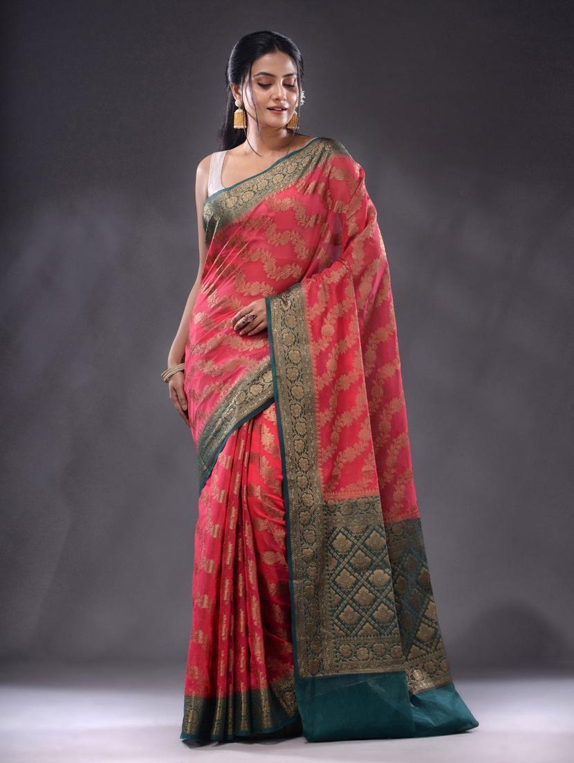 women self design bordered saree with blouse - 22044099 - Standard Image - 1