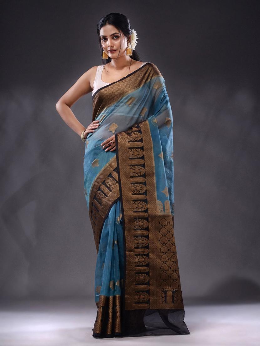 women self design bordered saree with blouse - 22044102 - Zoom Image - 0