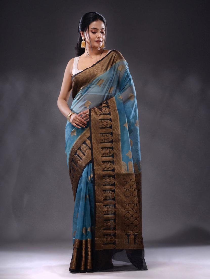 women self design bordered saree with blouse - 22044102 - Standard Image - 1