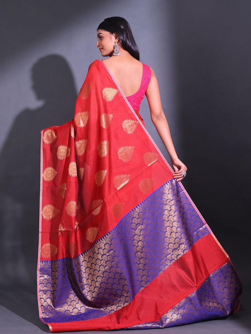 women self design chanderi saree with blouse - 22044146 - Standard Image - 1