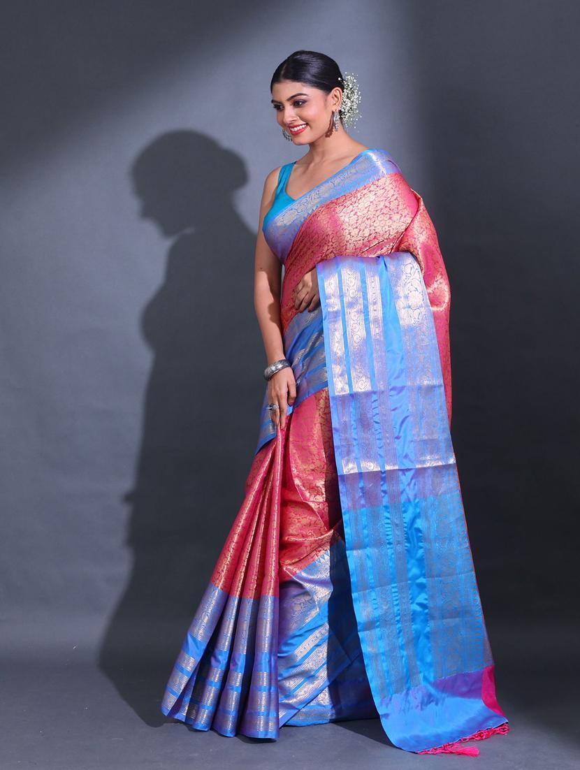 women self design bordered saree with blouse - 22044183 - Standard Image - 1