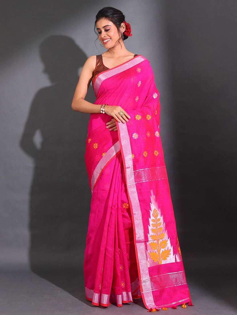 women self design chanderi saree with blouse