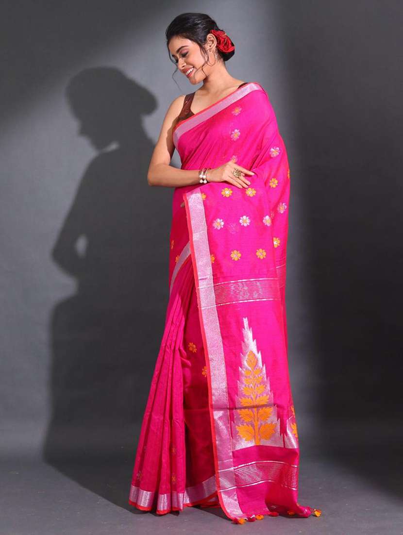 women self design chanderi saree with blouse - 22044189 -  Standard Image - 1