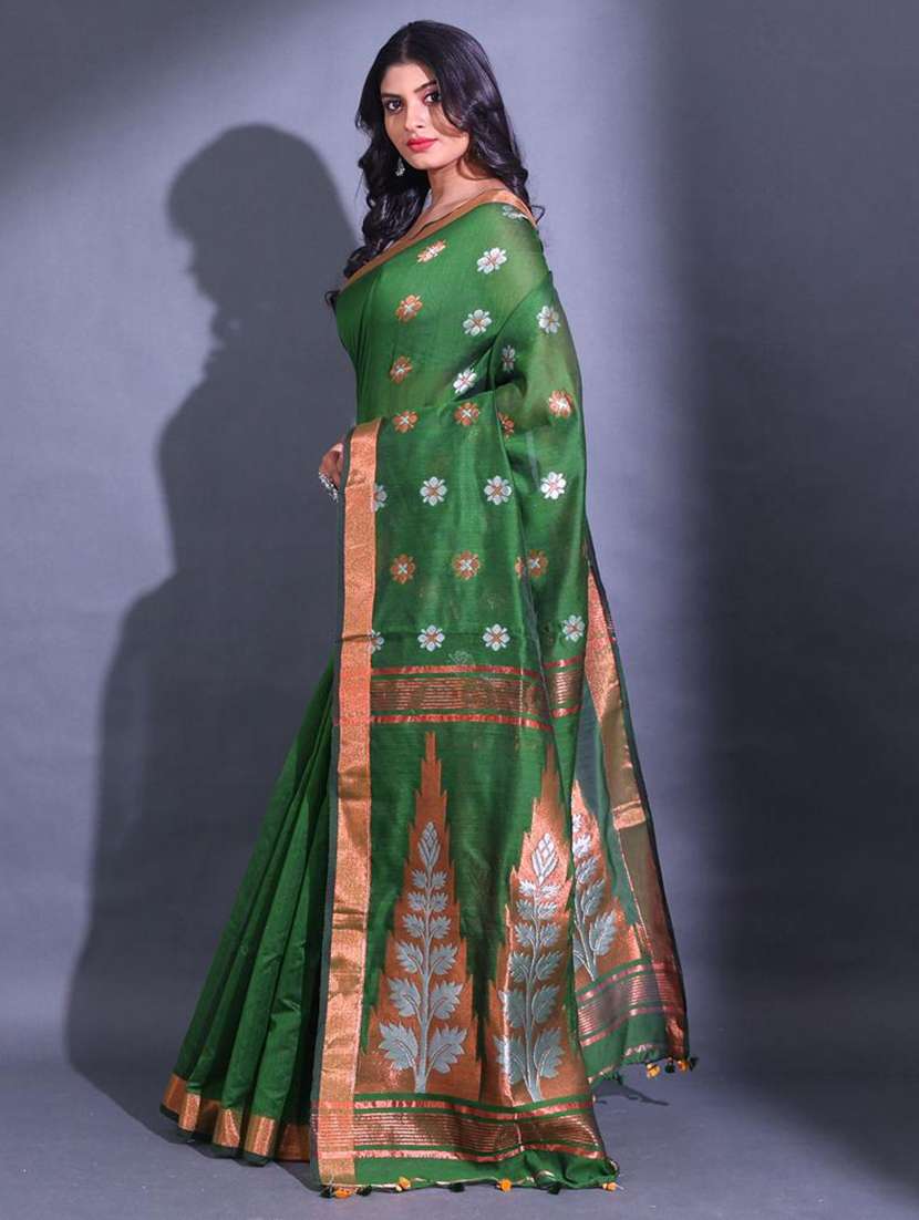 women self design chanderi saree with blouse - 22044190 -  Standard Image - 1