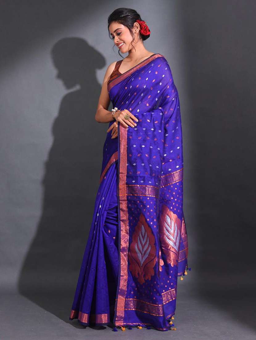 women self design chanderi saree with blouse - 22044192 -  Standard Image - 1