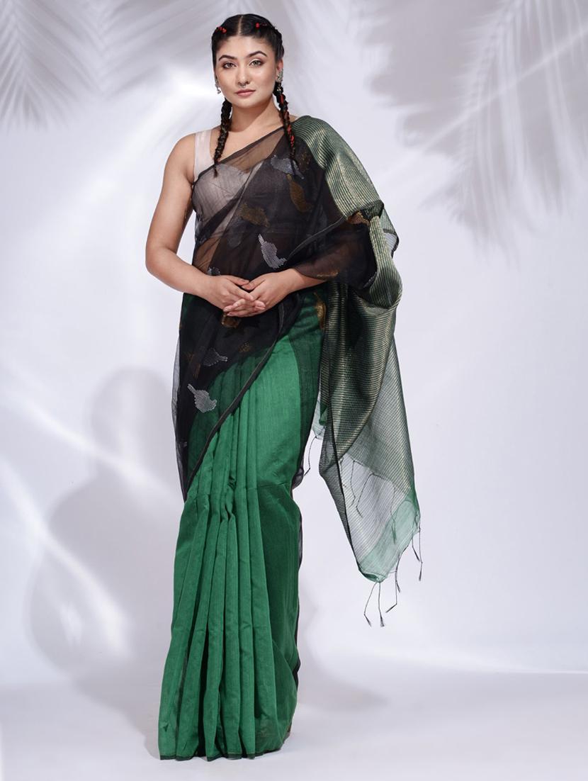 women self design half & half saree with blouse - 22045682 - Zoom Image - 0