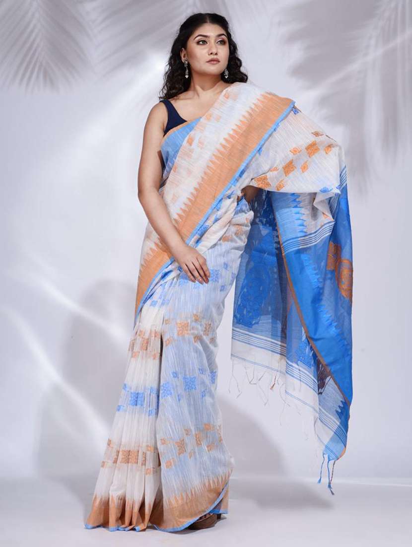 women self design handloom saree with blouse - 22045684 - Standard Image - 1