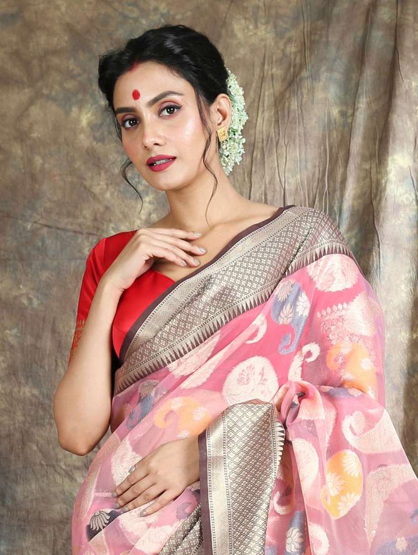 women self design bordered saree with blouse - 22045728 -  Standard Image - 1