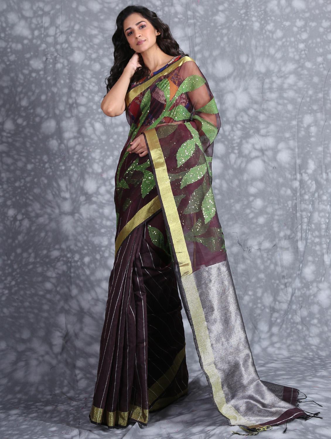 women self design handloom saree with blouse - 22045733 - Zoom Image - 0