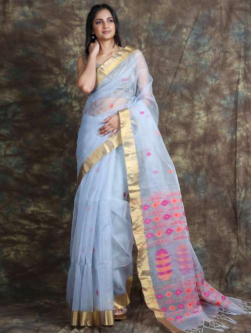 women self design handloom saree with blouse - 22045734 -  Standard Image - 0