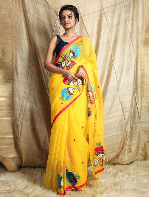 women self design handloom saree with blouse - 22045749 - Standard Image - 0