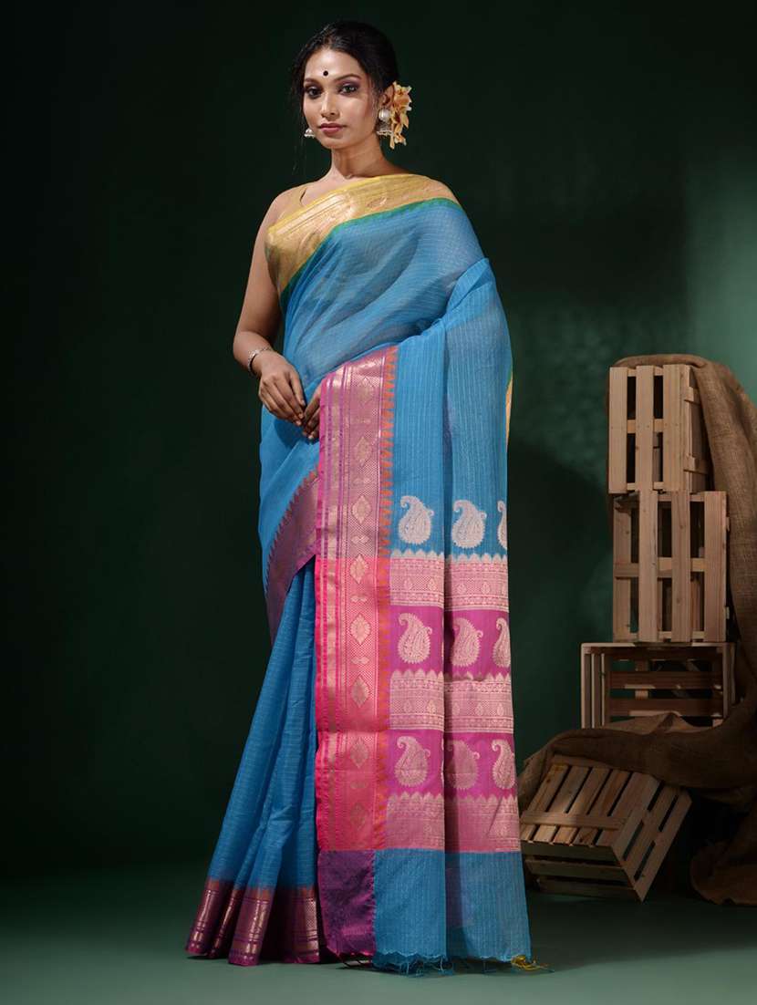 women self design bordered saree with blouse - 22045765 -  Standard Image - 1