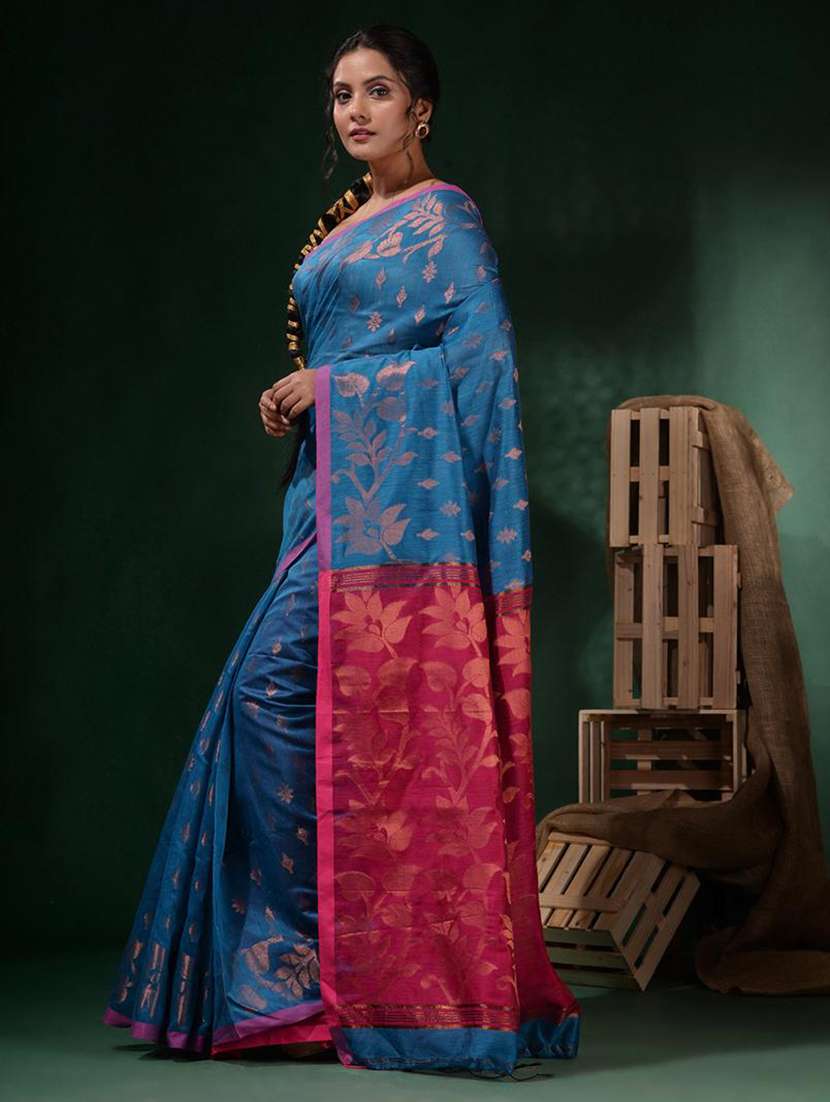 women self design handloom saree with blouse - 22045768 -  Standard Image - 1