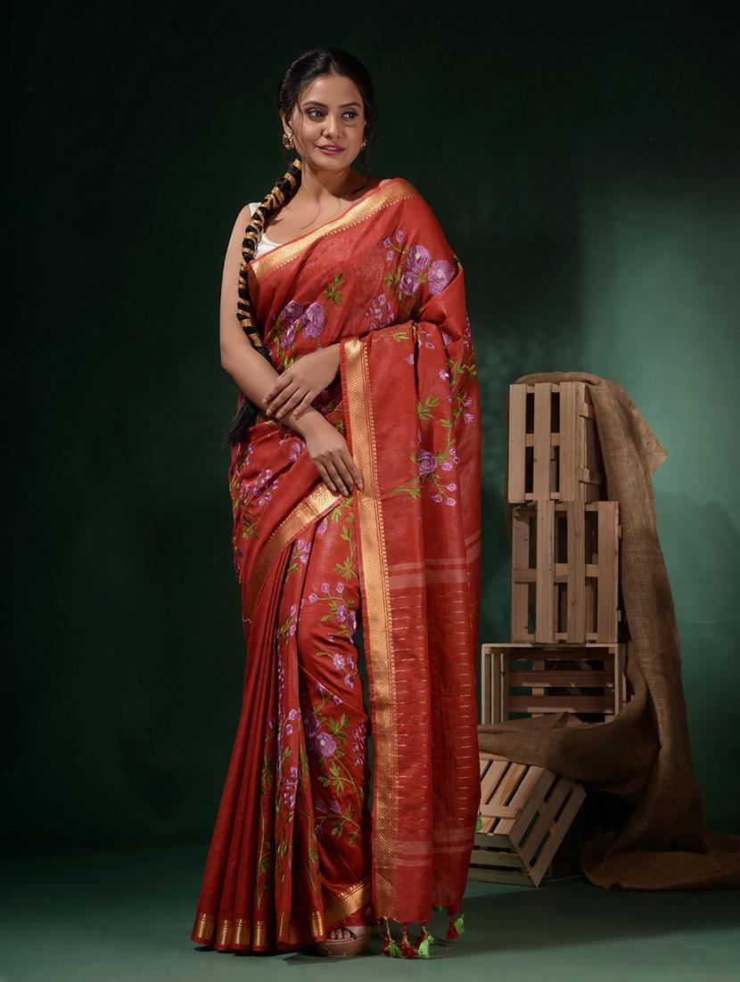 women floral printed saree with blouse - 22045785 - Standard Image - 1
