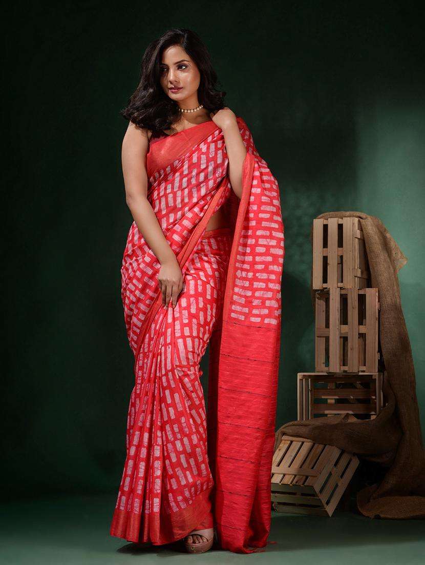 women printed bordered saree with blouse - 22045790 -  Standard Image - 1