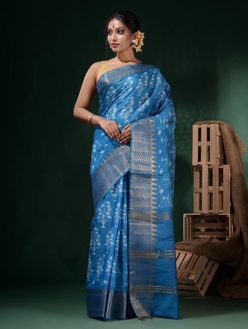 women printed bordered saree with blouse - 22045798 -  Standard Image - 0