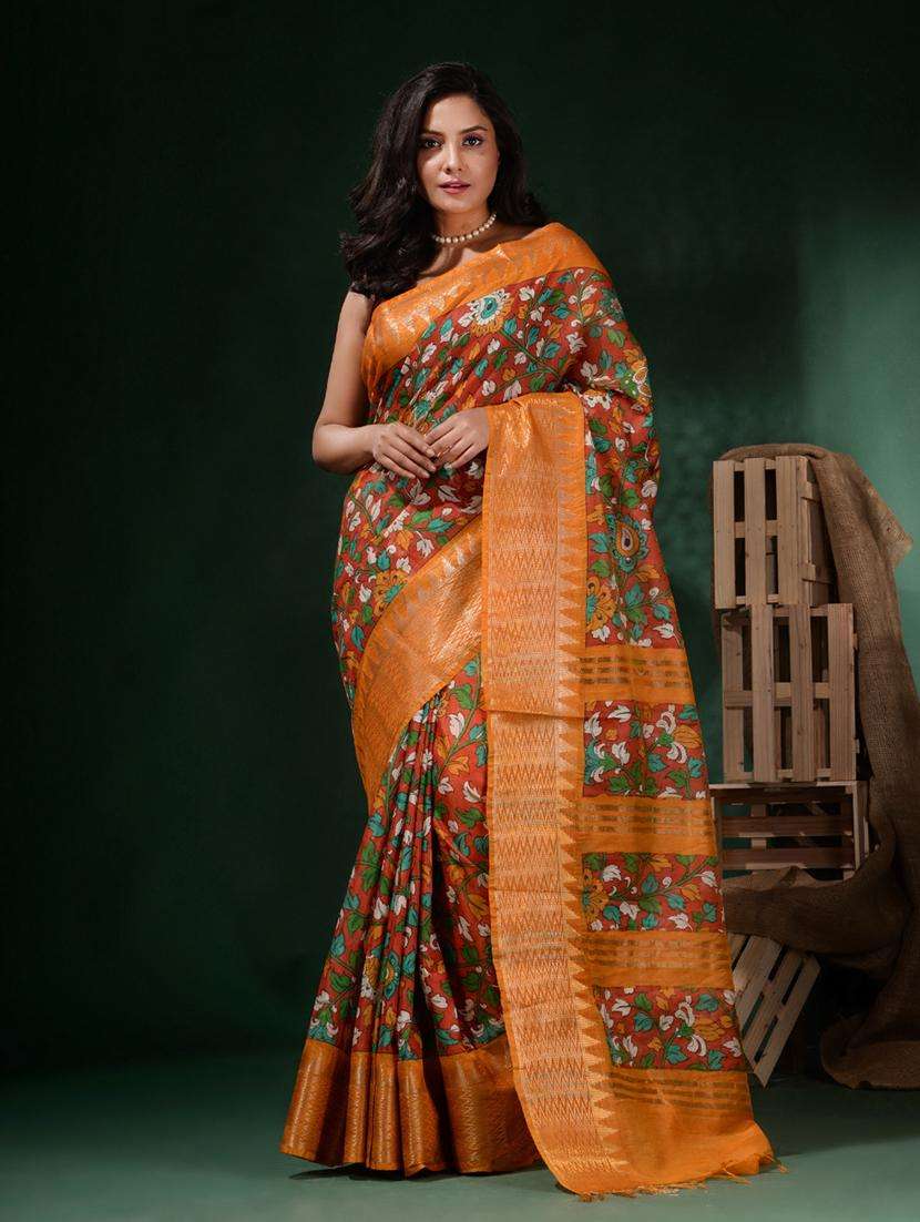 women printed bordered saree with blouse - 22045801 -  Standard Image - 1